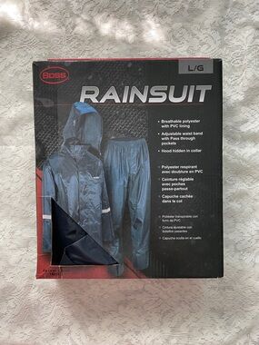 Boss Men's Navy Blue Rainsuit Jacket & Pants - Blue